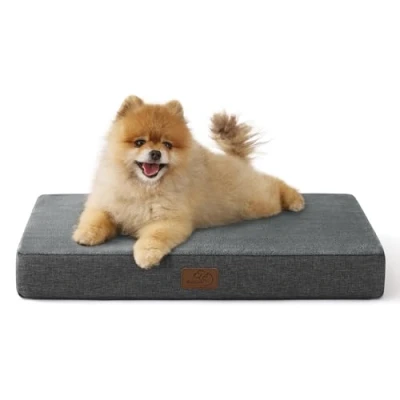 Abbildung von BEDSURE orthopädisches Hundekissen kleine Hunde 61x41x8cm waschbares Hundebett mit 2 in 1 Memoryschaum, kuscheliges Hundematte Hundematratze, dunkelgrau