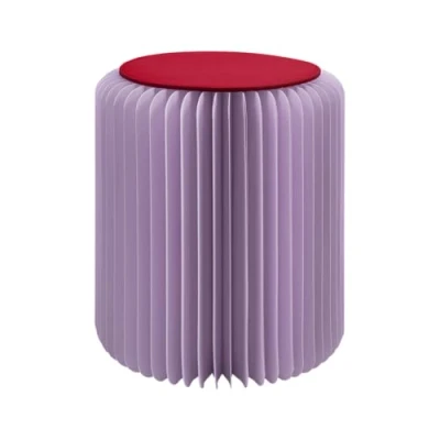Abbildung von Remember Papierhocker Papillon Lilac klappbarer Sitzhocker belastbar bis 100 kg 42 cm hoch ø 36