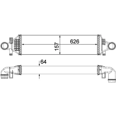 Abbildung von MAHLE ORIGINAL CI 480 000P Ladeluftkühler MERCEDES BENZ: B Klasse, GLA, A Klasse