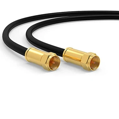 Abbildung von RedStar24 Premium 20m SAT Kabel Klasse A+ Digital Koaxialkabel F Stecker Antennenkabel für TV, Internet Router &amp; Modem Unterstützt HD, 4K UHD, DVB S/S2 Hochwertiges Satellitenkabel Schwarz
