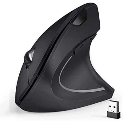 Abbildung von BeWishes Ergonomische Maus, 2,4 G optische kabellose vertikale Maus mit 6 Tasten 3 einstellbare DPI 800/1200/1600 für Laptop, PC, Computer, Desktop, Notebook usw.