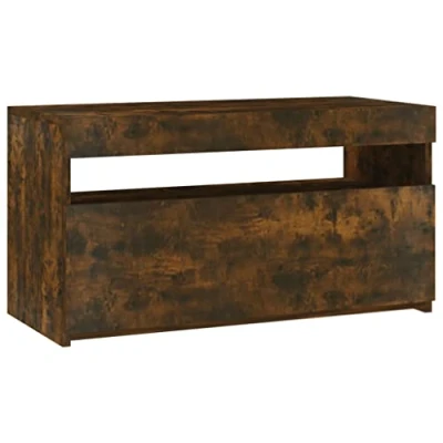 Abbildung von vidaXL TV Schrank mit LED Leuchten Lowboard Möbel Tisch Board Sideboard Fernsehschrank Fernsehtisch HiFi Räuchereiche 75x35x40cm