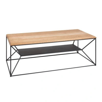 Abbildung von Riess Ambiente Industrial Couchtisch Architecture 110cm Eiche geölt mit Ablage Wohnzimmertisch Tisch Sofatisch