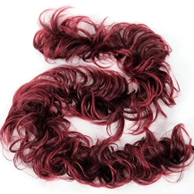 Abbildung von CAISHA XXL Haarteil Haargummi Hochsteckfrisuren Voluminös Gelockt Unordentlich Dutt Rot Mix HW28