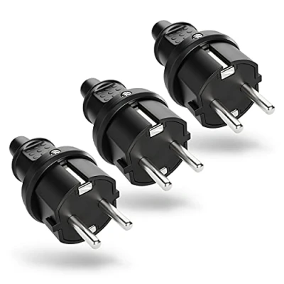 Abbildung von greate. Steckdose 3x Schutzkontakt Stecker IP44 Schutzkontaktstecker Schuko Stecker, 1 St.