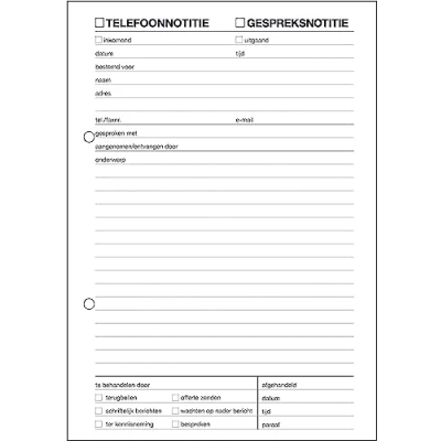 Abbildung von SIGEL Expres 30235 Telefoon / Gespreksnotitie holländische Telefonnotizen /Gesprächsnotizen A5, 5 Stück, aus nachhaltigem Papier