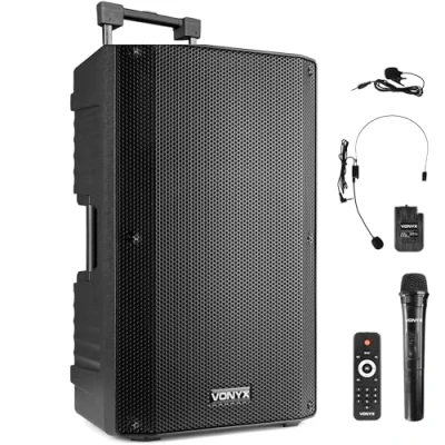 Abbildung von Vonyx VSA700 BP tragbarer Lautsprecher mit Bluetooth und drahtlosem