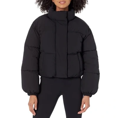 Abbildung von Amazon Essentials Damen Crop Daunenjacke (in Übergröße erhältlich), Schwarz, 6XL Große Größen