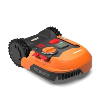Abbildung von WORX Landroid WR169E Mähroboter mit Begrenzungskabel für Gärten bis 300m² AIA Navigation App Steuerung, WLAN, Bluetooth Cut to Edge 16 cm Schnittbreite 30 60 mm Schnitthöhe