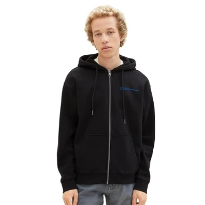Abbildung von TOM Tailor Denim FULL ZIP Sweatjacke, Herren, Größe: Small, Black