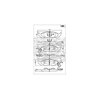 Abbildung von MAPCO 6863 Bremsbelagsatz Vorderachse CHRYSLER: Stratus Cabrio