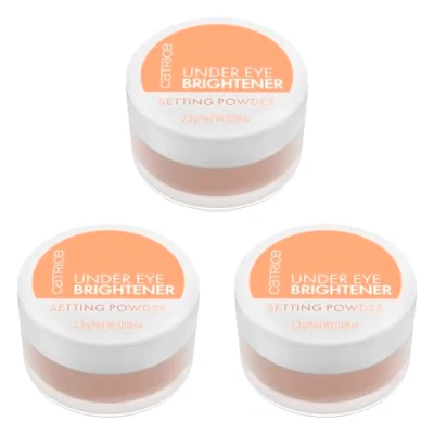 Abbildung von Catrice Under Eye Brightener Setting Powder, Puder, Nr. 020, Nude, aufhellend, sofortiges Ergebnis, weichzeichnend, natürlich, vegan, ohne Parfüm, Alkohol, Parabene, 3er Pack (3x2.3g)