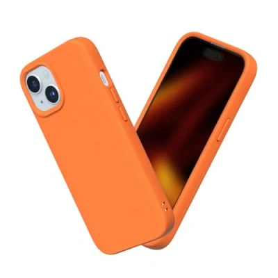 Abbildung von RhinoShield Case kompatibel mit [iPhone 15 Plus] SolidSuit Stoßdämpfende &amp; schlanke Schutzhülle Premium Finish 3.5 Meter Fallschutz Orange