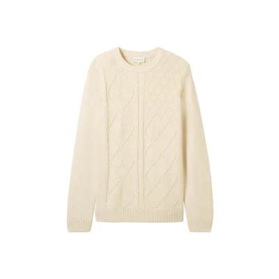 Abbildung von TOM TAILOR Herren 1043343 Basic Pullover mit Struktur, 27469 Smooth Light Sand, XX Large
