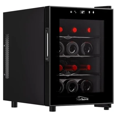 Abbildung von TroniTechnik® Weinkühlschrank Bordeaux, Getränkekühlschrank, Weinkühler,31 Liter,12 Flaschen