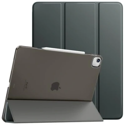 Abbildung von TiMOVO für iPad Air 13 Zoll Hülle M2 2024, Schlanke 13&quot; (M2), Unterstützt Touch ID, Auto Schlaf/Aufwach Schutzhülle mit Transluzent Rückhülle, Hülle, Space Grau