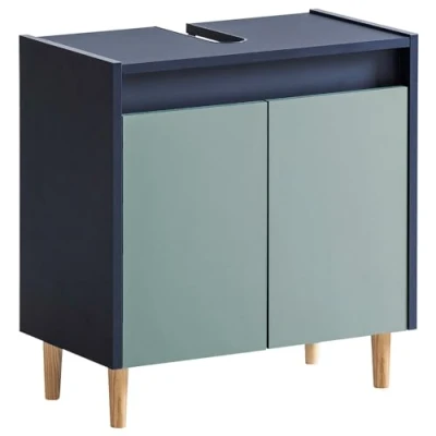 Abbildung von Lomadox Waschbeckenunterschrank Badezimmerschrank Waschtischunterschrank Badschrank modern in blau