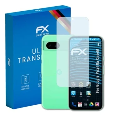 Abbildung von atFoliX Schutzfolie kompatibel mit Google Pixel 8a Casefit Folie, ultraklare FX Displayschutzfolie (3X)