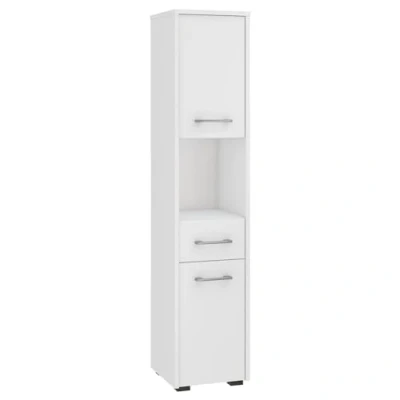 Abbildung von Home Collective Badregal Badezimmerschrank, mit 2 Türen und 1 Schublade 140 cm hoch, 30cm breit tief