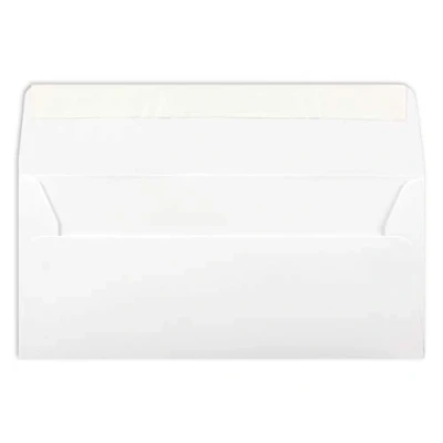 Abbildung von 50 DIN Lang Brief Umschläge Weiss 11 x 22 cm 120 g/m² Haftklebung Standard Kuverts für Taufe &amp; Einladungen von Ihrem Glüxx Agent