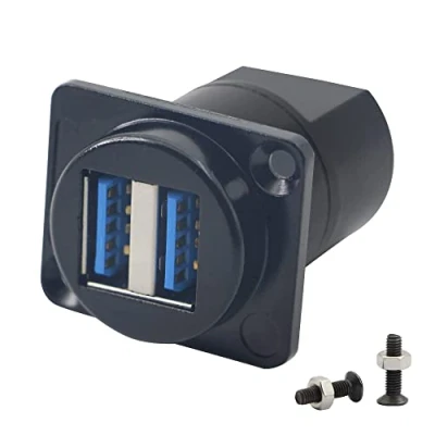Abbildung von QIANRENON Dual USB 3.0 Panel Adapter Connector, USB3.0 Buchse auf Koppler D Typ Moun Extender 5 Gbit/s