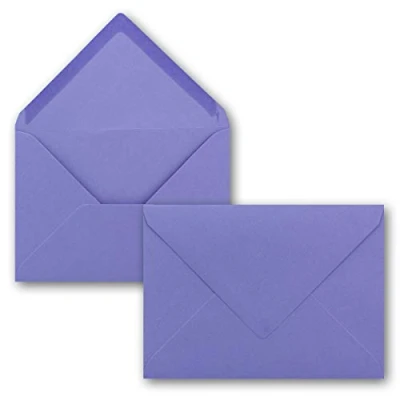 Abbildung von 250 Brief Umschläge Violett DIN C6 114 x 162 mm Kuverts mit Nassklebung ohne Fenster für Gruß Karten &amp; Einladungen FarbenFroh by GUSTAV NEUSER