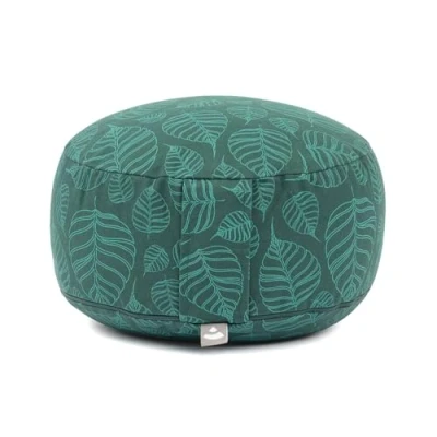 Abbildung von Bodhi Meditationskissen RONDO, 32 x 20 cm Leaves, deep green, Dinkel