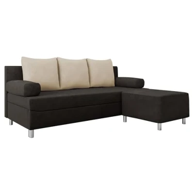 Abbildung von Mirjan24 Schlafsofa Dover, Sofa mit Bettkasten und Schlaffunktion, Bettsofa, Farbauswahl, Schlafcouch Chromfüße, Couch, Couchgarnitur (Schlafsofa Polsterhocker, Alova 68 + 07)