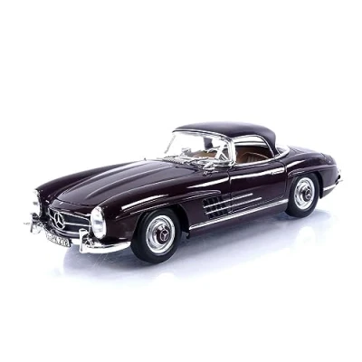 Abbildung von Norev Modellauto Mercedes 300 SL Roadster 1957 dunkelrot, Maßstab 1:18