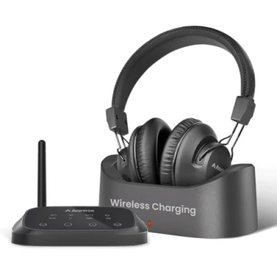 Abbildung von Avantree HT5009 Plus Kabellose Bluetooth Kopfhörer TV Mit Ladestation, Funkkopfhörer Für Senioren, Lange Reichweite, Niedrige Latenz, Klare Sprachmodi Fernseher