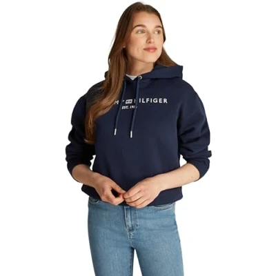 Abbildung von Tommy Hilfiger MDRN REG CORP LOGO Sweatshirt, Damen, Größe: Large, Dark night navy