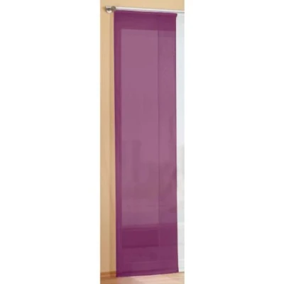 Abbildung von Gardinenbox Preisgünstiger Flächenvorhang Schiebegardine, transparent, unifarben, mit Zubehör, 245x60, Brombeere, 85589