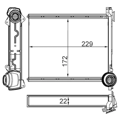 Abbildung von MAHLE ORIGINAL AH 264 000S Wärmetauscher PEUGEOT: 308 I Schrägheck, SW, CC, CITROËN: C3 Picasso