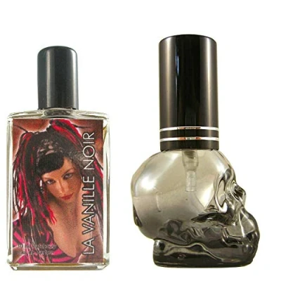 Abbildung von Teufelsküche Patchouli &quot;La Vanille Noir&quot;,+ Leerflakon Skull, Eau de Parfum Damen, Gothic Parfum, Mini Flakon, 10ml Glasflakon, Gotik Patchouly