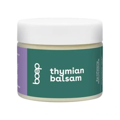 Abbildung von boep Thymianbalsam Balsam aus Thymian, Salbei, Eukalyptus und Vitamin E Aromapflege bei Erkältungssymptomen Fördert das Durchatmen Erkältungen ab 3 Jahren Zertifizierte Naturkosmetik