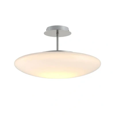 Abbildung von Lindby LED Deckenleuchte Gunda, dimmbar, Leuchtmittel fest verbaut, warmweiß, Modern, Glas, Metall, opalweiß, nickel satiniert, chrom, 1 flammig