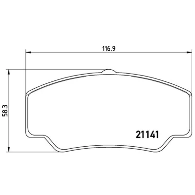 Abbildung von BREMBO P 24 023 Bremsbelagsatz exkl. Verschleißwarnkontakt ohne Zubehör FORD: Transit Mk3 Kastenwagen, Bus