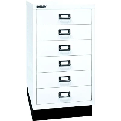 Abbildung von BISLEY MultiDrawer, 29er Serie mit Sockel, DIN A3, 6 Schubladen, Metall, 696 Verkehrsweiß, 43.2 x 34.9 67 cm
