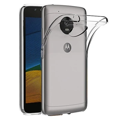 Abbildung von AICEK Lenovo Moto G5 Hülle, Transparent Silikon Schutzhülle für Case Crystal Clear Durchsichtige TPU Bumper Motorola Handyhülle