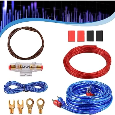 Abbildung von Verstärker Kabelsatz, Anschluss Set Auto Kabel Set, Subwoofer Endstufe Kabel, Car Audio Wire, 800W (8 Gauge Leitung, 5 Meter)