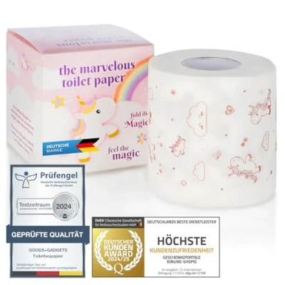 Abbildung von Einhorn Toilettenpapier niedliches Klopapier verwandelt Ihr Badezimmer in eine Wohfühloase (Einhorn)
