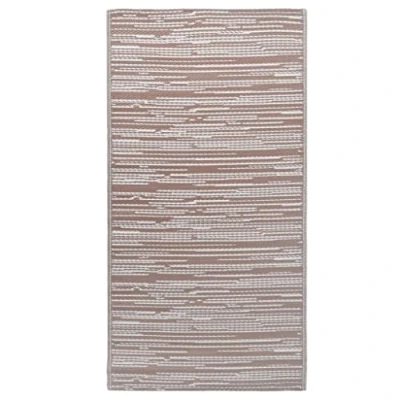 Abbildung von vidaXL Outdoor Teppich Zweischichtiger Jacquard Terrassenteppich Außenteppich Küchenteppich Indoor Terrasse Balkon Flur Küche Bad Braun 190x290cm PP