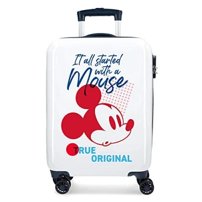Abbildung von Disney Mickey Magic Kabinenkoffer Weiß 37x55x20 cms Hartschalen ABS Kombinationsschloss 33L 2,8Kgs 4 Doppelräder Handgepäck