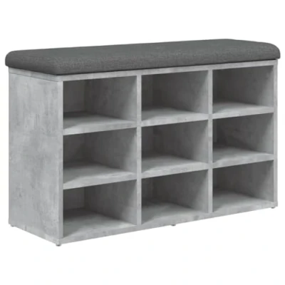 Abbildung von vidaXL Sitzbank Schuhbank Betongrau 82x32x50 cm Holzwerkstoff