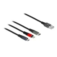 Abbildung von Delock USB Ladekabel 3 in 1 für Lightning™ / Micro USB/USB Type C™ m