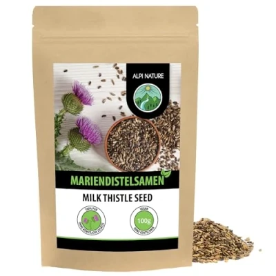 Abbildung von Mariendistelsamen ganz 100g von Alpi Nature, Mariendistel Samen zur Zubereitung Tee