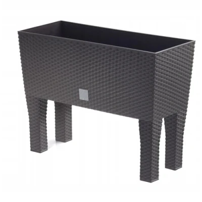Abbildung von 30 Liter rechteckiger High Gärtner mit dunklem ockerfarbenem 60 x 25 46 cm Beinen