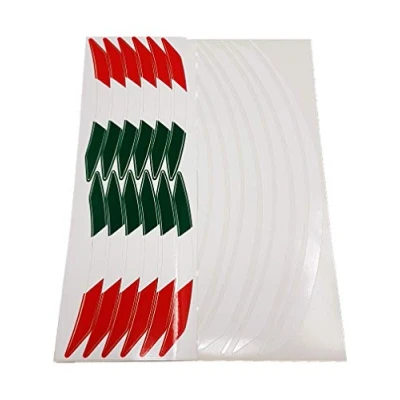 Abbildung von 4R Quattroerre.it 10399 Wheel Rim Stripes modulare Klebestreifen für Motorradfelgen, Italien Flagge Weiß