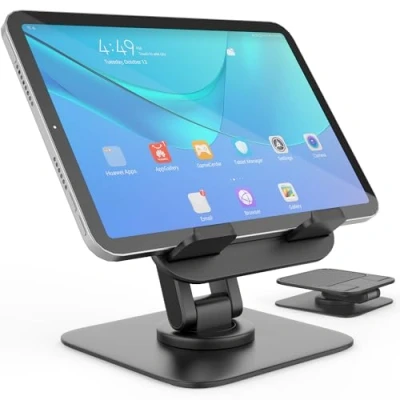 Abbildung von OWill Tabletständer, Tablet Halterung Tisch 360 Einstellbarer Tragbarer, Ständer Höhenverstellbar für iPad/Tablets/iPad Pro/iPhone/iPad