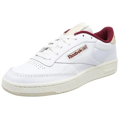 Abbildung von Reebok Unisex Club C 85 Sneaker. FTWR White/Stucco/Classic Maroon F23. 35 EU,Ftwr White Stucco Classic F23,35 EU